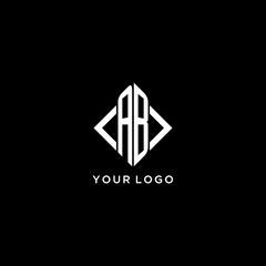 ab initial monogram with rhombus shape logo design