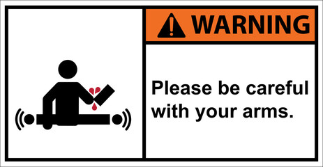 Wall Mural - The warning label starts working automatically.,Warning sign.