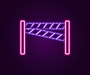 Wall Mural - Glowing neon line Crime scene icon isolated on black background. Colorful outline concept. Vector