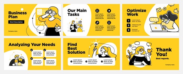 Presentation and slide layout background. Design template with business people. Use for business annual report, flyer, marketing, leaflet, advertising, brochure, modern style. Vector