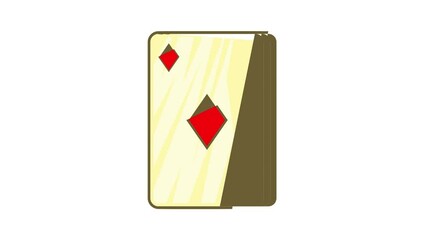 Wall Mural - Playing card diamonds icon animation cartoon best object isolated on white background