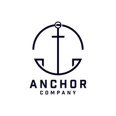 Wall Mural - Anchor Logo Design, Marine Retro Emblems