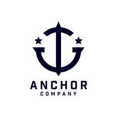 Wall Mural - Anchor Logo Design, Marine Retro Emblems