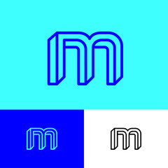 Wall Mural - Impossible letter M. Elegant M monogram consist of thin lines. Letter can use for business, internet, sport and construction.