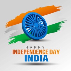 happy independence day India greetings. vector illustration design.