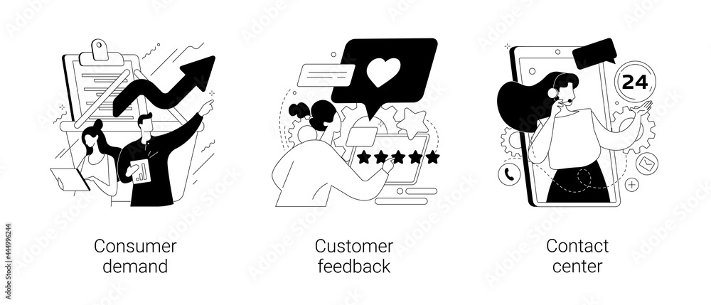 Customer relationship management abstract concept vector illustrations. - obrazy, fototapety, plakaty 