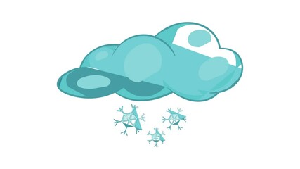 Wall Mural - Snow and cloud icon animation cartoon best object isolated on white background