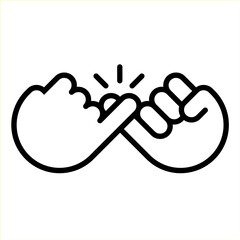 Pinky promise friendship icon finger trustworthy.