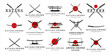 set of katana sword logo vintage vector illustration concept template icon design. bundle collection japanese sword of katana retro with mask of samurai and modern concept vector illustration design