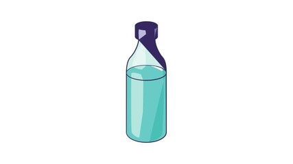 Poster - Bottle icon animation cartoon best object isolated on white background