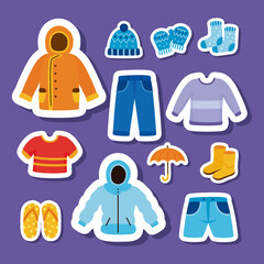 Sticker - twelve weather seasons clothes