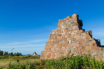 Wall Mural - Ruins of the fortress of Bomarsund in Åland Islands, Finland, on a sunny morning in the summer.