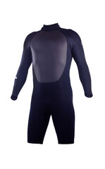 rubber wetsuit on ghost model over white background