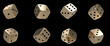 © Levan - Pack Of Modern Golden And Black Casino Dices Isolated On The Black Background. Gambling Concept - 3D Illustration