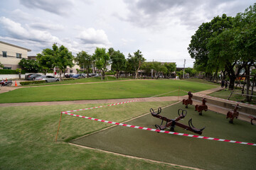 Wall Mural - people walking in the park