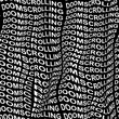 © NinjaCodeArtist - DOOMSCROLLING word warped, distorted, repeated, and arranged into seamless pattern background. High quality illustration. Modern wavy text composition for background or surface print. Typography.