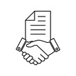 © AAVAA - Contact agreement. handshake icon. business handshake sign and symbol