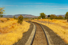 Rail Track In Rural Queensland, Australia