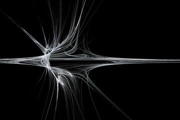 Wall Mural - abstract fractal concept. of a white portal against a black background