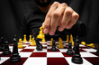 © Narayan - latin man with beard challenging in chess game, chess concept