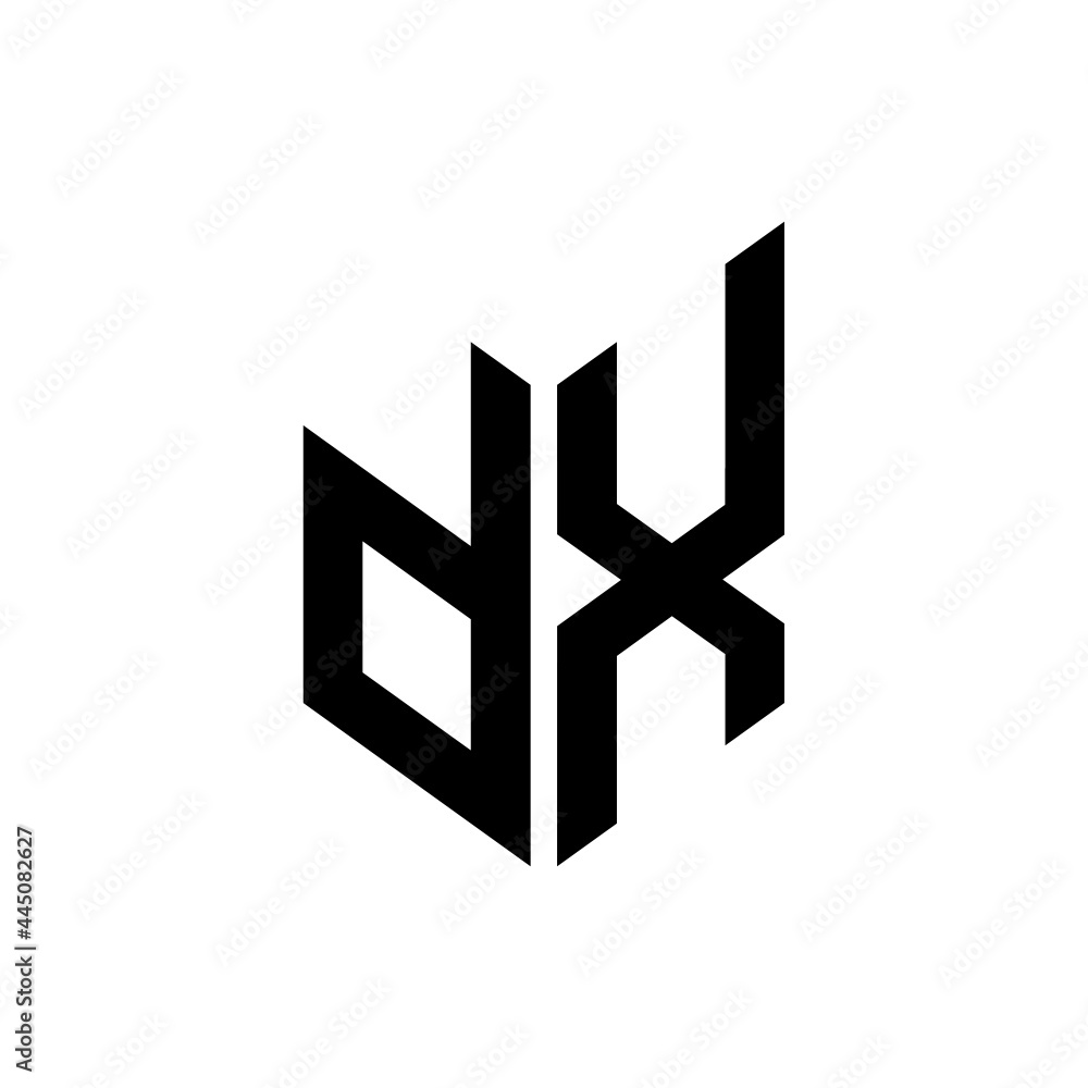 initial letters monogram logo black DX Stock Vector | Adobe Stock