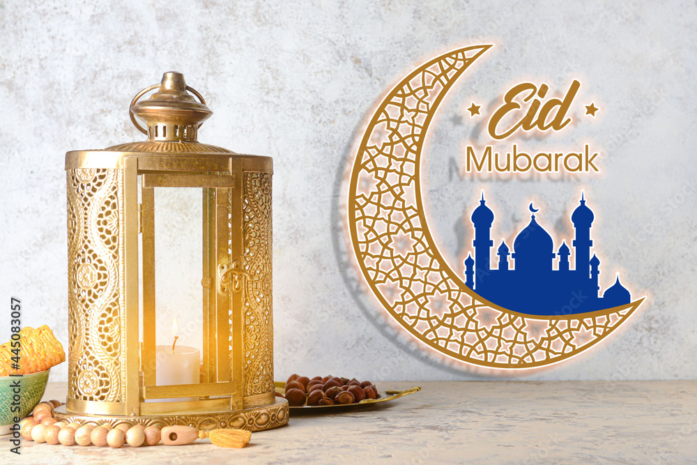 Greeting card for Eid al-Adha (Feast of the Sacrifice) - obrazy, fototapety, plakaty 