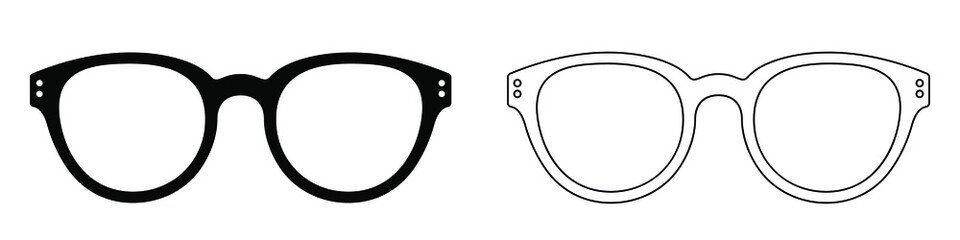 Wall Mural - glasses icon. set of sunglasses icons. vector illustration. black linear glasses icons
