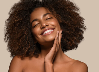 african american woman beauty healthy skin natural beauty happy smile