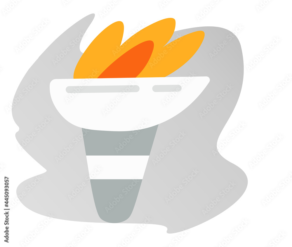 Olympic flame in flat style Torch icon isolated on transparent ...