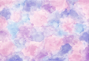  素材テクスチャ　水彩にじみ　ピンク×紫×青
