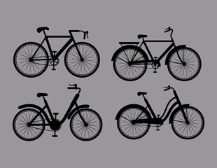 Wall Mural - four bike silhouettes