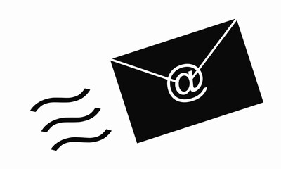 Poster - Envelope background symbol Internet Email black flying motion