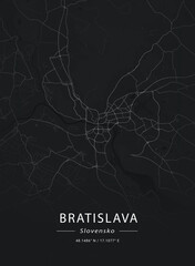 Map of Bratislava, Slovakia
