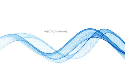 Wall Mural - Vector abstract colorful flowing wave lines isolated on white background. Design element for technology, science, modern concept.