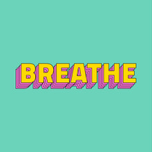 Retro Breathe Word Font Layered Typography