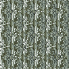 Silver metallic gradient with repeat Pattern . Abstract metallic background.