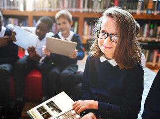 Wall Mural - Diverse students wearing uniforms in school