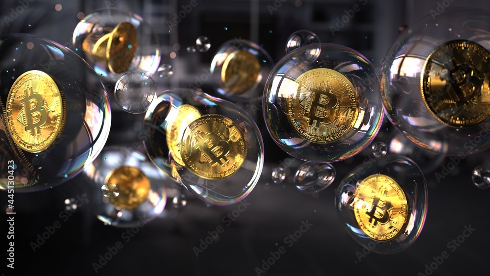 Bitcoin Soap Bubbles - obrazy, fototapety, plakaty 