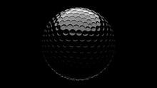 Black Golf Ball Isolated On Black Background.
3d Illustration For Background.
