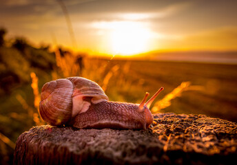 Canvas Print - snail on the beach