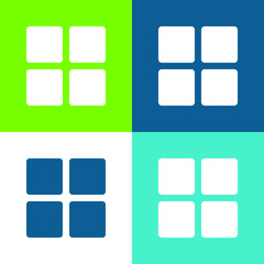Blocks Flat four color minimal icon set