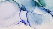 Alcohol Ink. Green Pattern. Abstract Ethereal