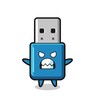 © heriyusuf - wrathful expression of the flash drive usb mascot character