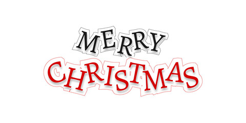 Wall Mural - merry christmas lettering, isolated. merry christmas text. merry christmas vector text. vector illus