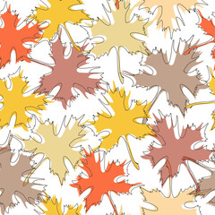 Poster - Colorful maple fall leaves seamless pattern