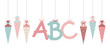 Banner Schultüten & ABC Mädchen Retrofarben