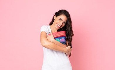 Wall Mural - pretty young woman holding a tupperware