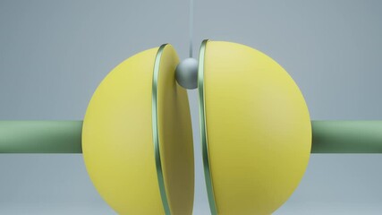 Wall Mural - loop animation pendulum swinging. Computer generated seamless motion design of simple geometric shapes