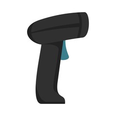 Poster - Parcel barcode scanner icon flat isolated vector