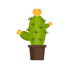 Canvas Print - Cactus flower icon flat isolated vector